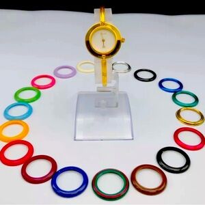 Gucci 14k Gold Plated Watch with 18 bezels 💕